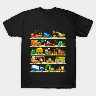 Construction Trucks Cement Truck Dozer Diggers Dumper T-Shirt